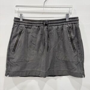 Athleta Farallon Skirt Gray Zipper Pocket Drawstring Size 12